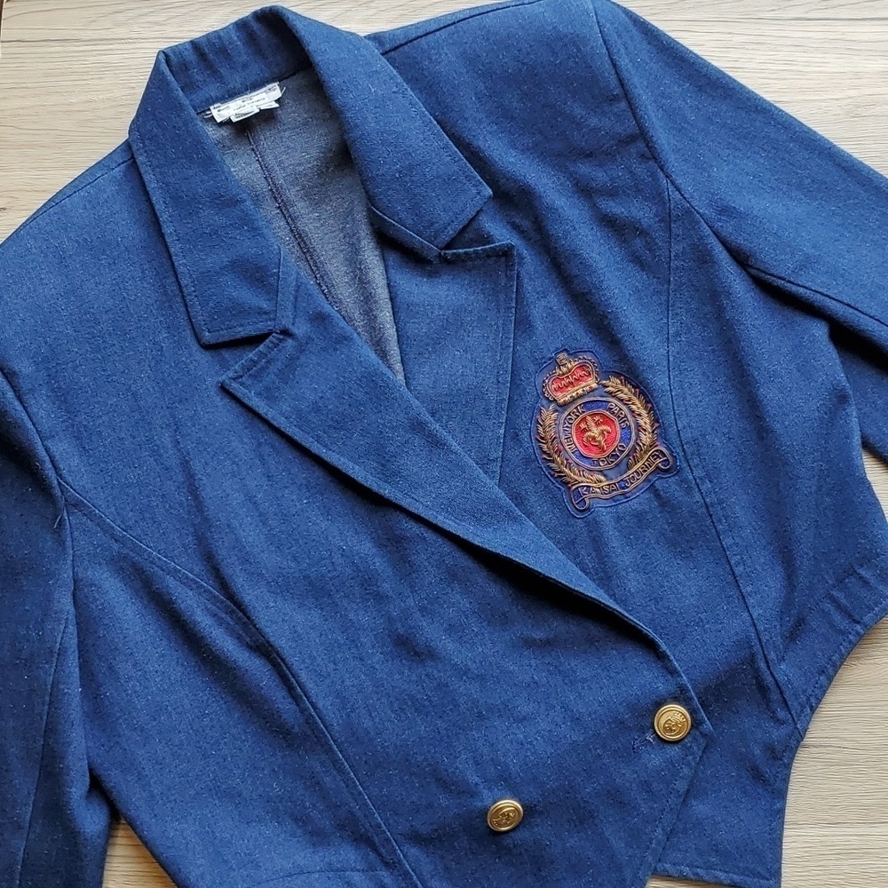 Kansai Yamamoto Vintage Royal Kansai Journey Cropped Denim Jean Jacket 10